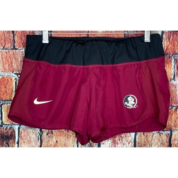 Florida State Seminoles FSU Women’s Medium Lined Nike Dri-Fit Running Shorts - Picture 1 of 3